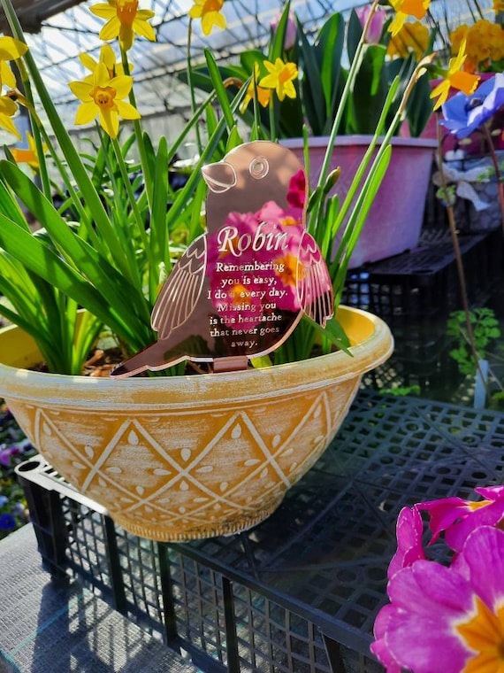 Grave Stick Marker Plaque Slate Heart Ornament Loving Memories If Tears