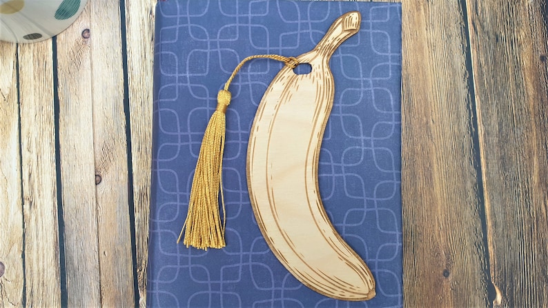 Banana Laser Engraved Banana Wooden Bookmark image 4
