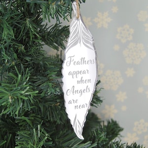 Feather Memorial Decorations - Hanging Tree Ornaments, Bauble