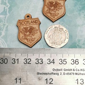 Scotland Badge - Pack of 2 laser engraved wooden buttons