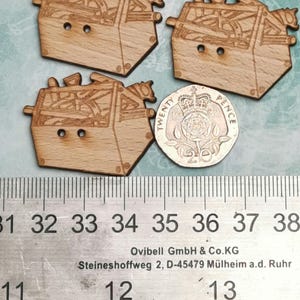 Toolbox - 3er Pack lasergravierte Holzknöpfe