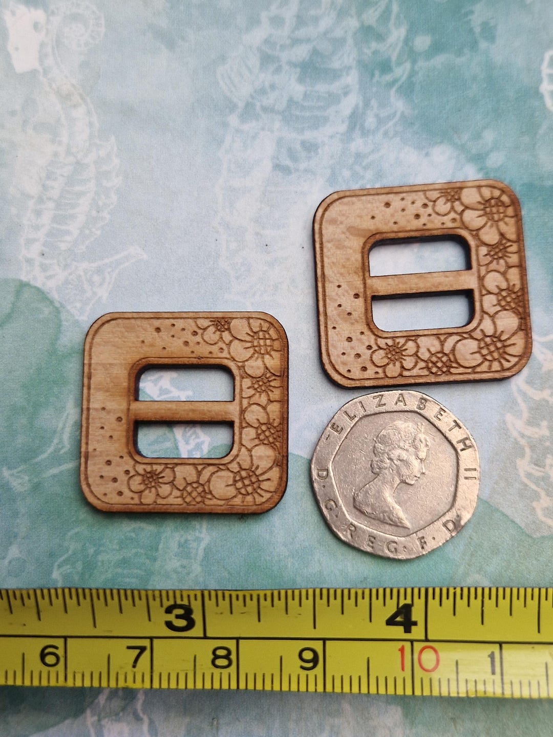 Laser Engraved Wooden Ribbon Slides – Floral Beechwood (pack of 2) - Etsy