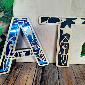 Space Alphabet Letters Large, Wall Art, Home Decoration, Kids Decorations, Wall Alphabet Letters