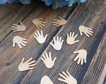 Hands - Pack of 5 pairs of wooden hands - Laser Cut - Craft -