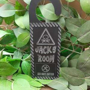 Do Not Enter - Hazard Sign Door Hanger - Personalized Gift - Great Gift - Kids Bedroom Sign - Home Decoration - Bedroom Decoration- Keep Out