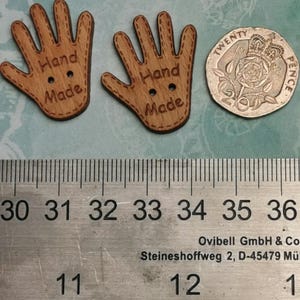 Hand made - Pack of 2 laser engraved wooden buttons