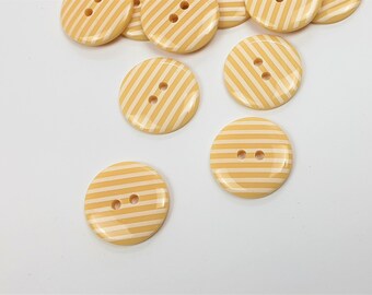 Striped buttons Pack of 10, 23 mm Cream/yellow