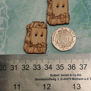 Backback- Pack of 2 laser engraved wooden buttons