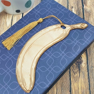 Banana Laser Engraved Banana Wooden Bookmark image 1