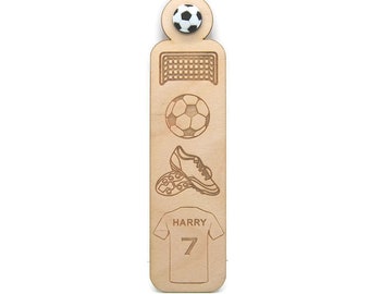 Football Wooden Bookmark - personalised- Engraved Kids Gift - Reading/Handmade