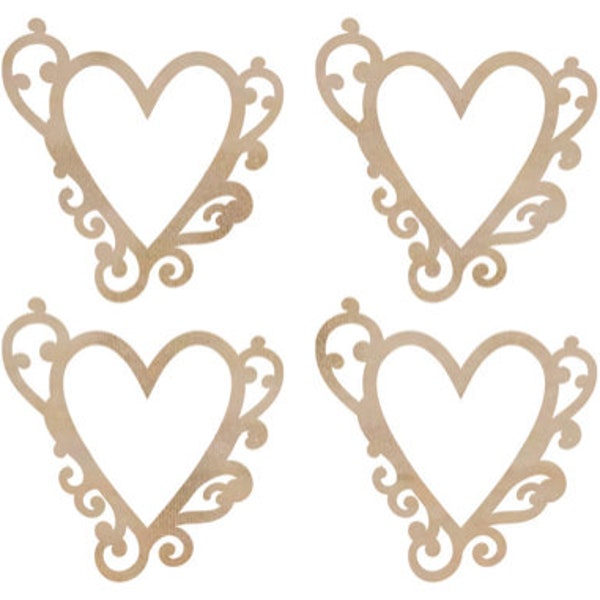 Kaisercraft Wooden flourishes, Flourish hearts  in 2mm ply wood