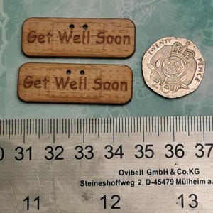 Get well soon - Pack of 2 laser engraved wooden buttons