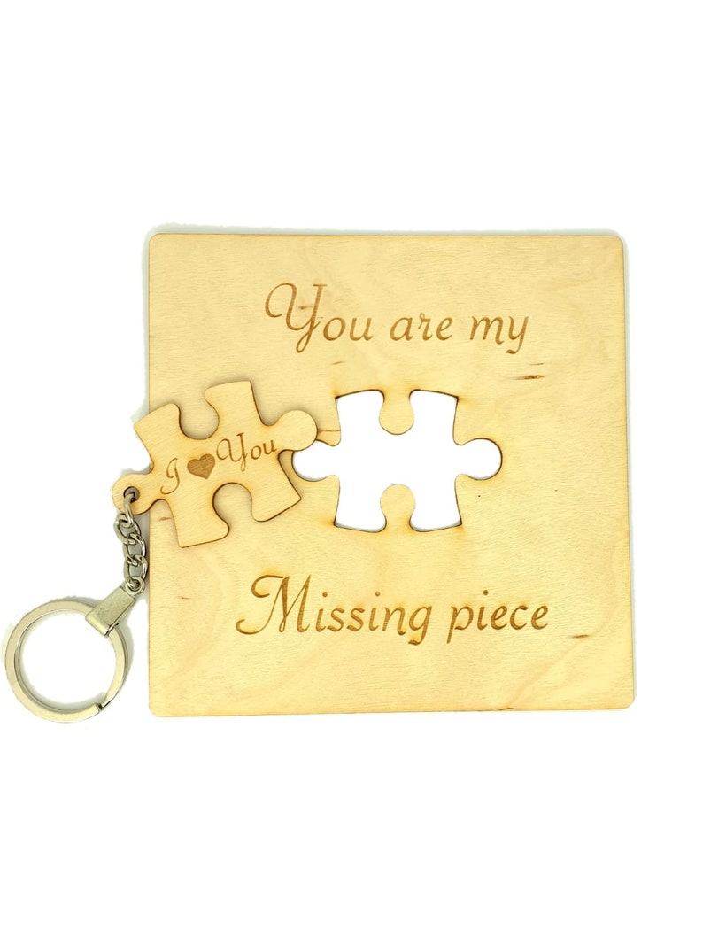 My Missing Piece Wooden Card with envelope and stand Unique Gift/Valentines/Anniversary/Love image 1