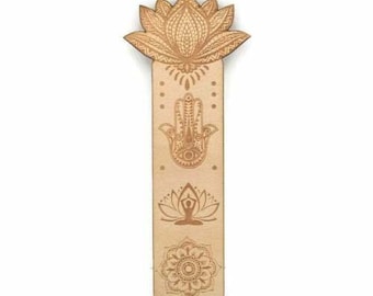 Yoga laser Engraved Wooden Bookmark