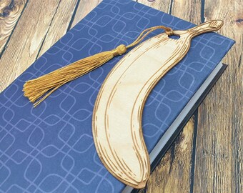 バナナレーザー彫刻バナナ木製ブックマーク - Etsy 日本