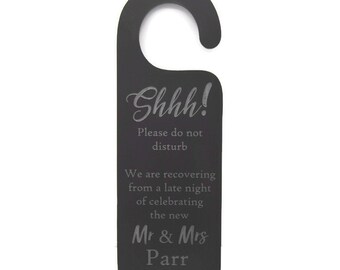 No molestar - Perchero para puerta de boda de señor y señora - Regalo personalizado