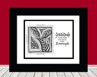 Gratitude Recovery AA  NA Gifts Printable Art Quote Sobriety Al-Anon Gift Instant Download Print at Home Sponsor  Narcotics  DIY Zentangle