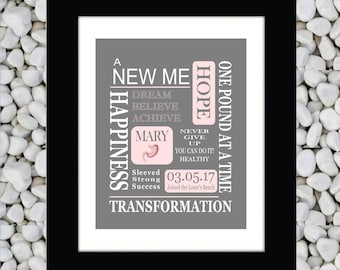 Bariatric Surgery Gastric Sleeve / Weight Loss Gift PERSONALIZED / VSG / WLS / A New Me  8x10 Print at Home Download Custom Digital Art diy