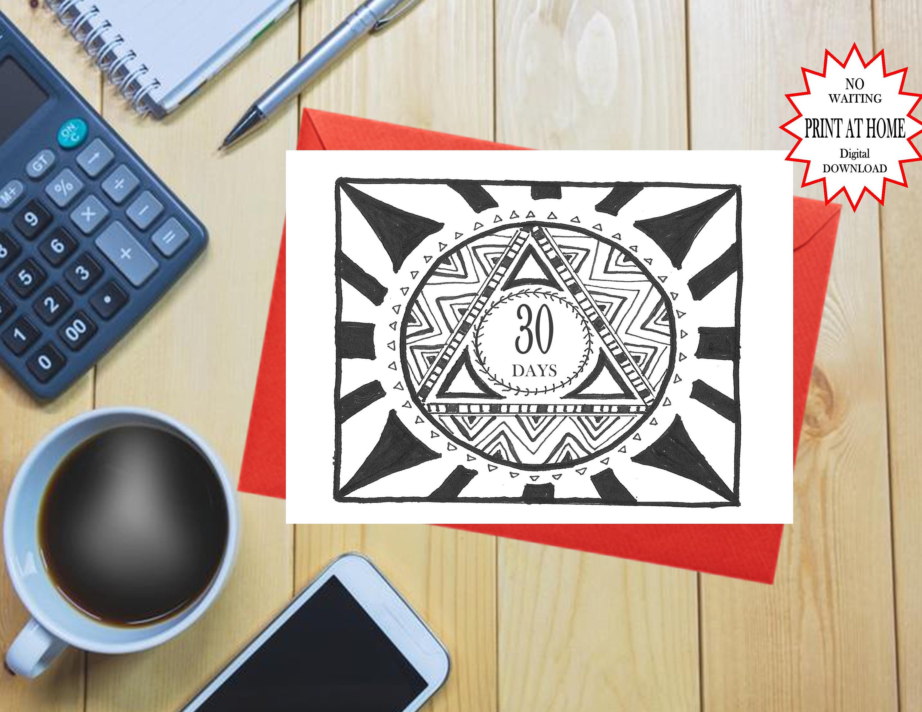 30 Day AA Recovery Greeting Card NA Printable Sponsee Cards | Etsy