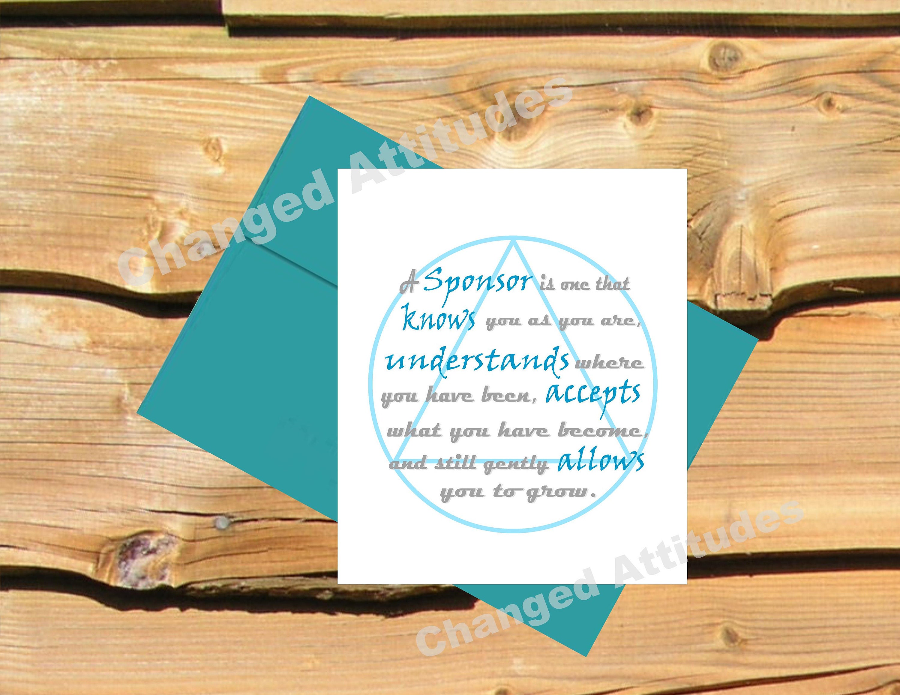 AA Recovery SPONSOR Greeting Card Printable Sponsee Cards Gifts Al Anon