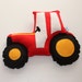Steve Leek reviewed Felt Tractor Cushion- farm decor, farmyard, vehicle theme, tractor nursery, old mcdonald, red tractor