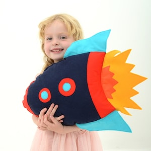 Space Rocket Cushion | Personalized Keepsake for Kids Room | Rocket Themed Nursery Decor | Perfect Christening Gift