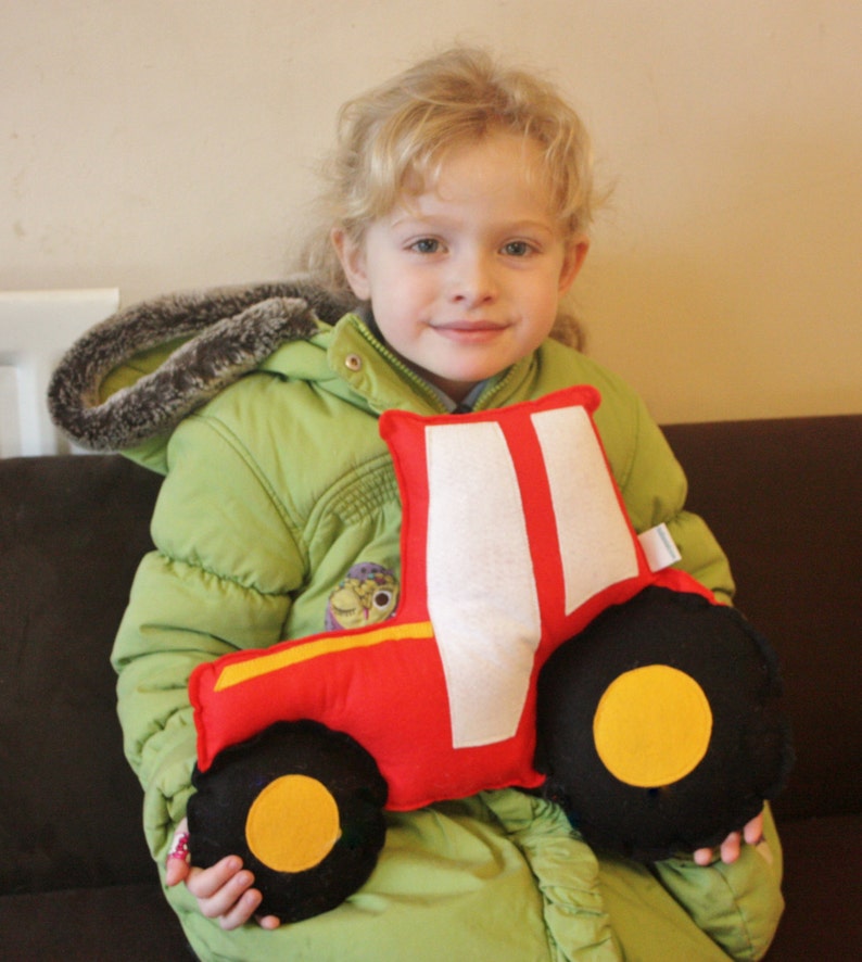 Felt Tractor Cushion farm decor farmyard vehicle theme image 3