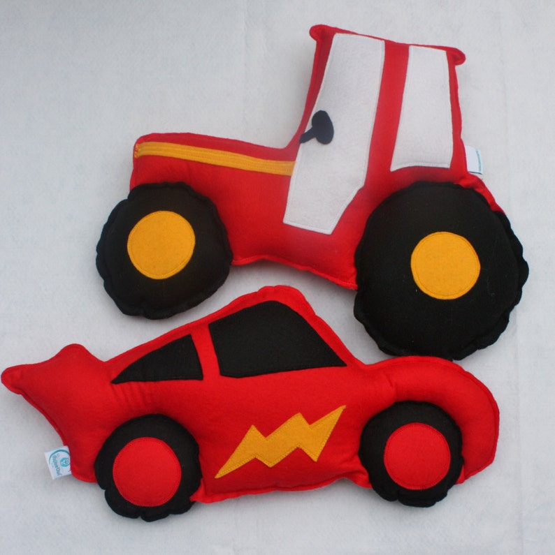 Felt Tractor Cushion farm decor farmyard vehicle theme image 2