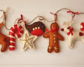 Traditional Christmas Decoration-  Christmas garland, Traditional decorations, gingerbread, reindeer, candy cane, christmas decor