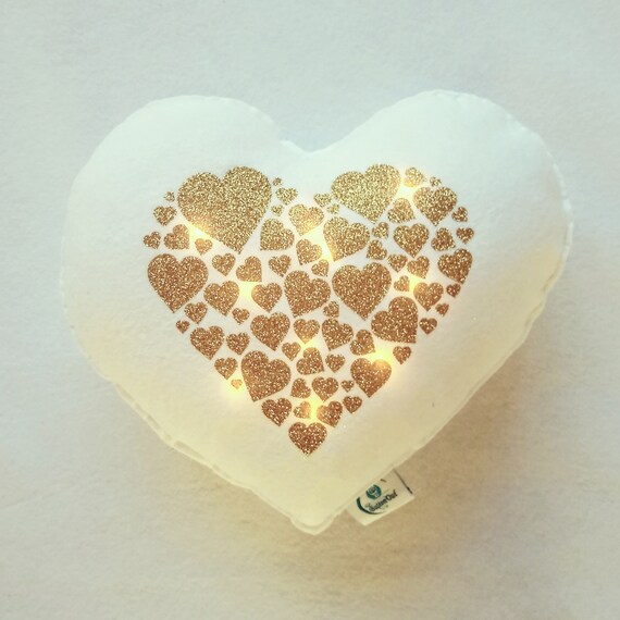light up heart pillow