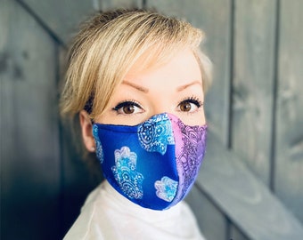 Yoga Buddha Hamsa Washable Face Mask with Nose Wire / Breathable Filter Pocket (Filter Included) - Facial Protection Mask - Fast Shipping