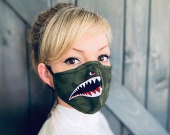 Fighter Washable Face Mask with Nose Wire / Breathable Filter Pocket (Filter Included) - Facial Protection Mask - Fast Shipping