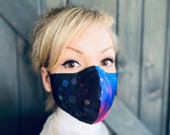 Astrology Signs Washable Face Mask with Nose Wire / Breathable Filter Pocket (Filter Included) - Facial Protection Mask - Fast Shipping