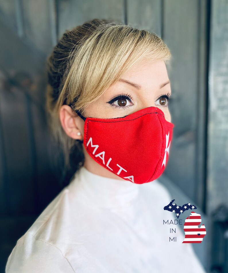 Malta Washable Face Mask With Nose Wire / Breathable Filter Etsy