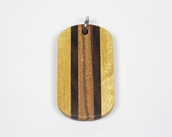 Mosaic Dog Tag, Wooden Dog Tag, Wood Dog Tag, Dog Tag Necklace, Mens Wood Necklace, Mens Necklace, Pendant for Men, Yellow Dog Tag, Dogtag