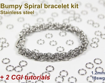 Dragonscale Bracelet Kit, Chainmaille Kit, Stainless Steel, Chainmail Kit,  Jump Rings, Chainmaille Bracelet Kit, Chainmail Tutorial 