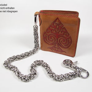 Byzantine-2 Geldbörse Kette, Edelstahl, Geldbeutel Kette, Chainmaille, Hosenkette, Brieftasche Kette, Geldbörsenkette, Biker Wallet