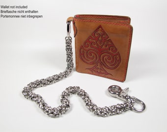 Byzantine-2 Portemonnee Ketting, Maliën Ketting, RVS, Chainmaille Ketting, Chainmail Ketting, Chain Maille, Broekketting, Broek Ketting