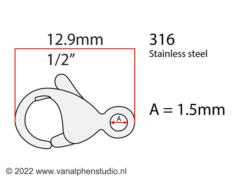 50pcs 100pcs 13mm Fermoirs à homard en acier inoxydable, Fermoirs de bracelet, Fermoirs à griffes, Fermoirs en cotte de mailles, Clip à ressort, Petits fermoirs, Fermoirs à cordon image 3