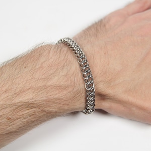 Half Persian 3 in 1 Armband, Maliën Armband, RVS, Chainmaille Armband, Chainmail Armband, Chain Maille Armband, Chain Mail, Heren Armband