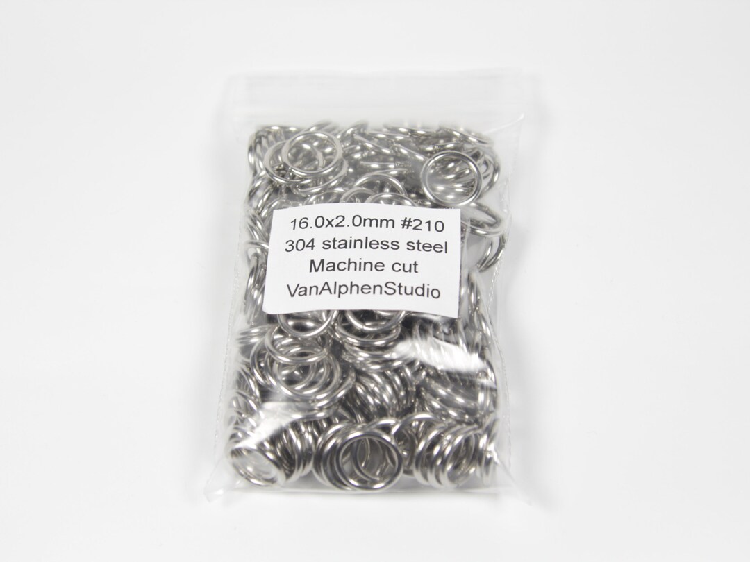 16.0x2.0mm, Stainless Steel Jump Rings, Machine Cut, Chainmaille Rings ...