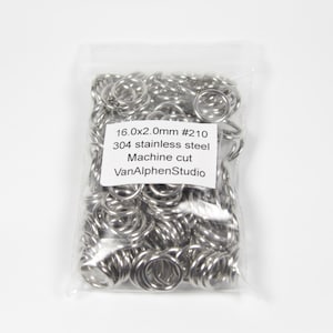 16.0x2.0 mm、ステンレススチールジャンプリング、マシンカット、チェーンメイルリング、ステンレススチールジャンプリング、チェーンメイルリング、チェーンメイル用品