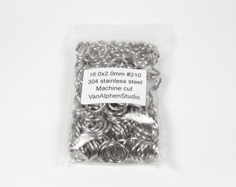 16.0x2.0mm, Stainless Steel Jump Rings, Machine Cut, Chainmaille Rings, Stainless Steel Jumprings, Chainmail Rings, Chain Maille Supplies
