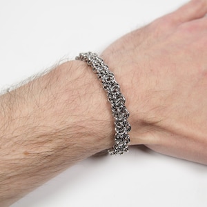 Vipera Berus Bracelet, Chainmaille Bracelet, Stainless Steel, Chainmail Bracelet, Basket Weave, Chain Maille, Mens Bracelet, Mens Jewelry