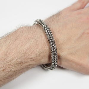 Bracelet en cotte de mailles rondes, Bracelet en cotte de mailles, Acier inoxydable, Bracelet byzantin, Bracelet en cotte de mailles, Maille, Bracelet pour homme, Bijoux pour homme