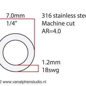 7.0x1.2mm, Stainless Steel Jump Rings, Machine Cut, Chainmaille Rings, Stainless Steel Jumprings, Chainmail Rings, Chain Maille Supplies image 3