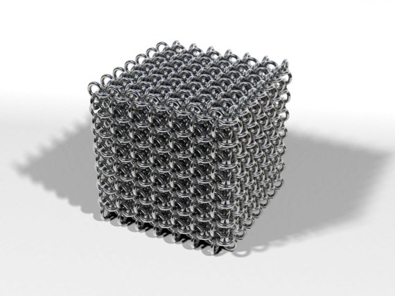 Japanese 4 in 1 Cube, 19swg, Chainmaille Cube, Maille Cube