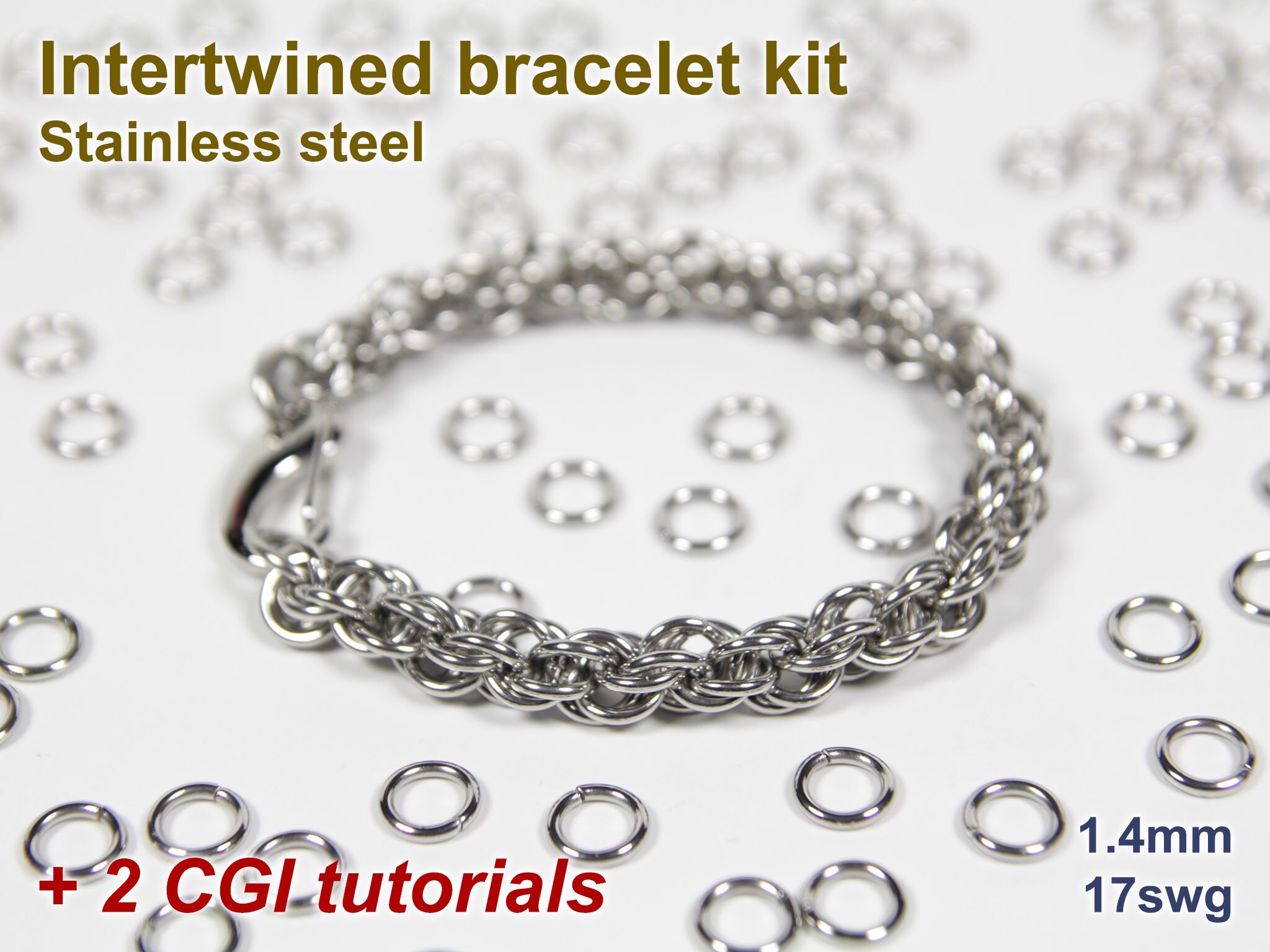 Intertwined Bracelet Kit Chainmaille Kit Stainless Steel Etsy