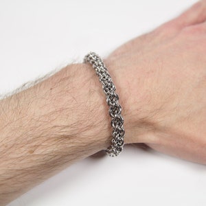 JPL5 Ropage Bracelet, Chainmaille Bracelet, Stainless Steel, Jens Pind Linkage, Spiral Weave, Mens Bracelet, JPL Bracelet, Mens Jewelry