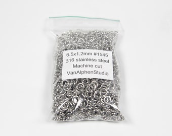 6.5x1.2mm, Stainless Steel Jump Rings, Machine Cut, Chainmaille Rings, Stainless Steel Jumprings, Chainmail Rings, Chain Maille Supplies